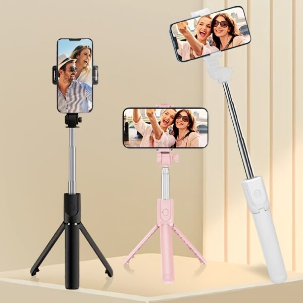 Stable Tripod for Smartphones and Cameras, Anti-Shake Selfie Stick with Desktop Tripod Stand, Indoor/Outdoor Live Streaming, ABS Material, Photography, Selfie Stick