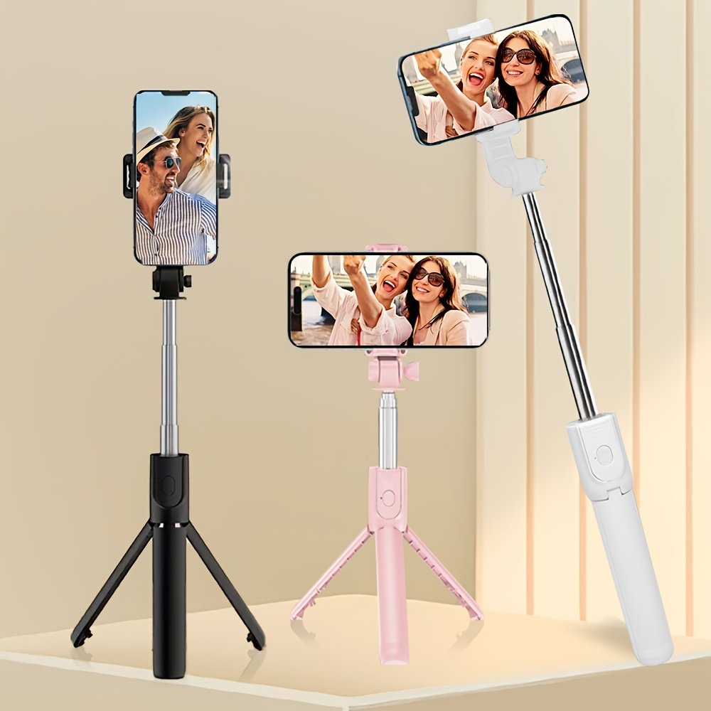 Stable Tripod for Smartphones and Cameras, Anti-Shake Selfie Stick with Desktop Tripod Stand, Indoor/Outdoor Live Streaming, ABS Material, Photography, Selfie Stick