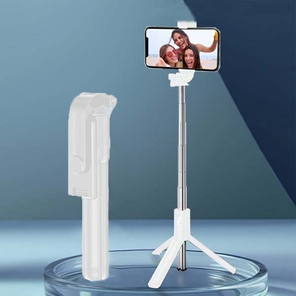 1pc 360° Rotatable Wireless Selfie Stick Tripod, Stainless Steel Portable Telescopic Phone Tripod with Wireless Function, Compatible with Multiple Smartphones, Battery-Operated with Button Cell Battery - Image 6
