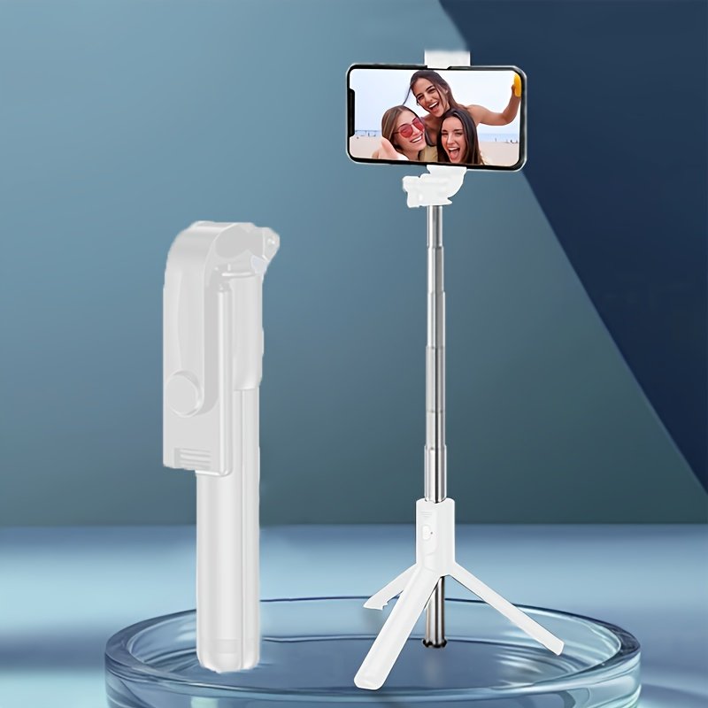 1pc 360° Rotatable Wireless Selfie Stick Tripod, Stainless Steel Portable Telescopic Phone Tripod with Wireless Function, Compatible with Multiple Smartphones, Battery-Operated with Button Cell Battery - Image 6