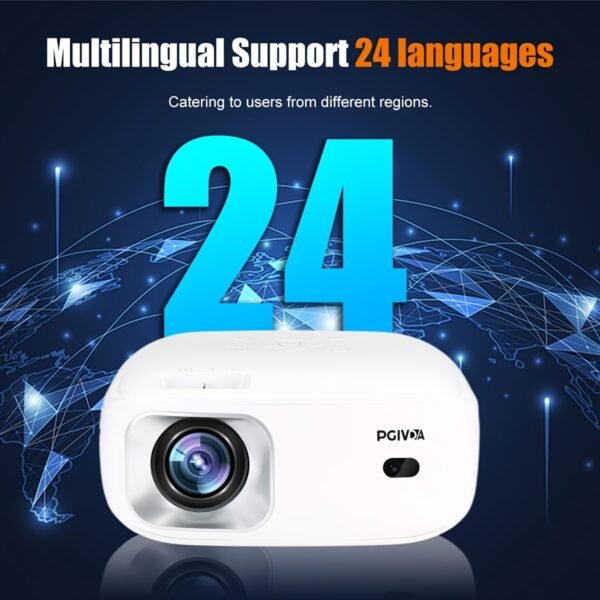 PGIVDA 1080P HD Wireless Projector with Wireless, Portable Desktop Display for Smartphones - Speakers Included, High Brightness, US Plug - Image 4