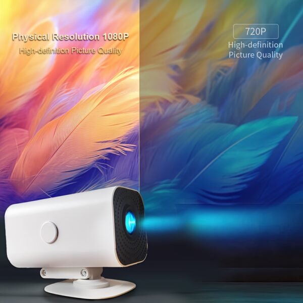 Portable Extendable Mini Projector, 4K 1080P Full HD LCD Screen, with Wi-Fi, 300-Inch Display, 30,000 Lumens, 180° Rotating, Table Mount, Remote Control, 16:9 Aspect Ratio, for Office, Party, Teaching, Suitable for Ages 14+, Ideal Christmas Gift - Image 11