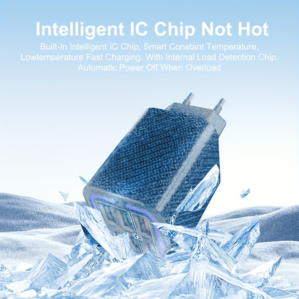 50W 3PD + 3USB 6 ports Mobile Phone Fast Charging Adapter, EU Plug USB Type C QC Qiuck Charge Adapter, Portable Convenient Travel Charger Wall Charger - Image 9