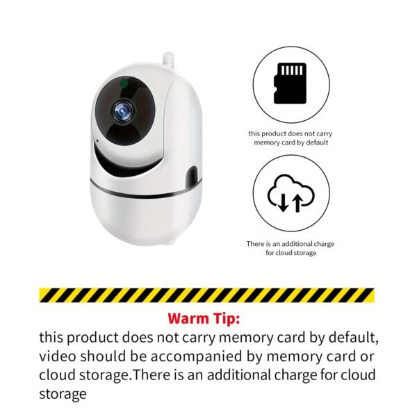 1pc YIIYRY 1080P HD Indoor PTZ Security Camera, WiFi Enabled, Two-Way Audio, App Control, USB Powered, Wall-Mountable, Smart Home Surveillance with Audio Alert - Round ABS Body, Compatible with Smartphones - Image 8