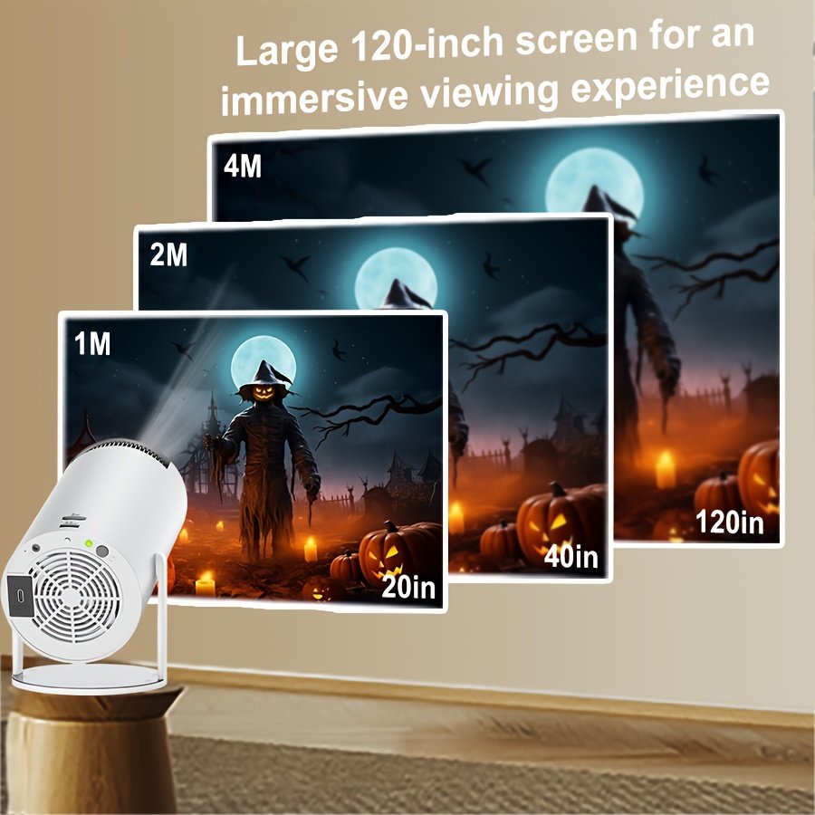Yleegs P3 Portable Projector, 4K 1080P Full HD, Smart Auto Horizontal Correction, 180° Rotatable, Table Mount, Remote Control, with USB Power, 50-99 Lumens, 16:9 Aspect Ratio, LCOS Display Technology, Android 9.0, Display Port Connectivity, Built-in Speak - Image 13