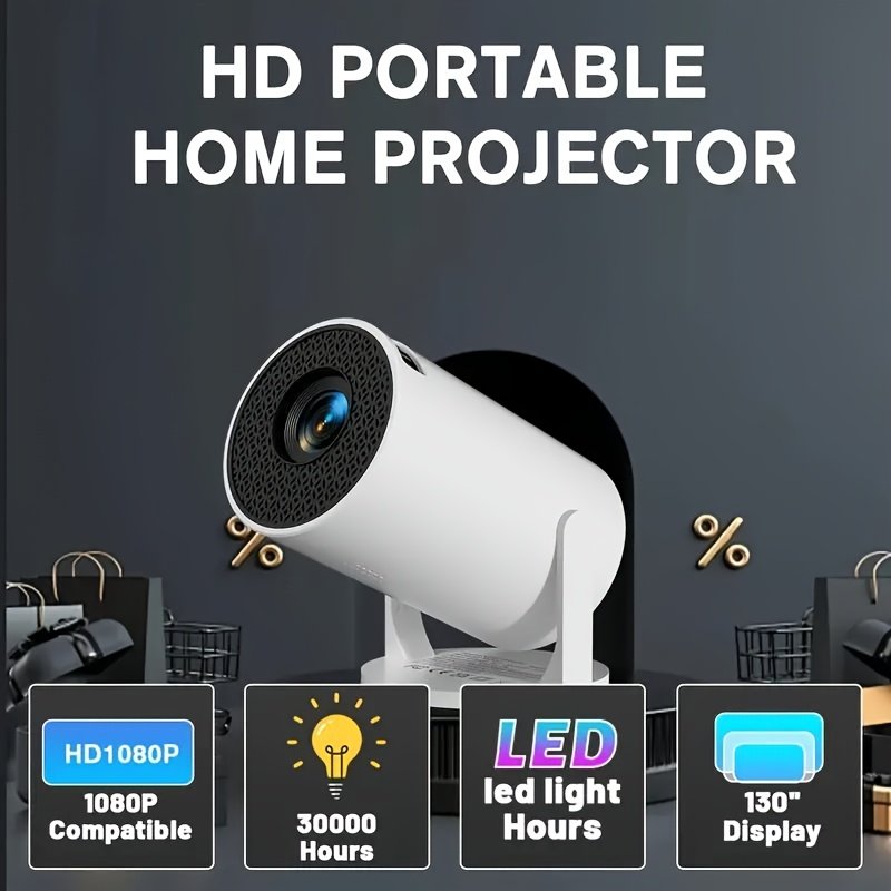 Smart HD Projector, 1080P LED Video Projector with 180 Rotation, 3D Ready, LCD Display, 4:3 Aspect Ratio, 220-240V European Standard Plug, Compatible with AV/USB/Audio/PS4, Home Theater Projector - Image 13