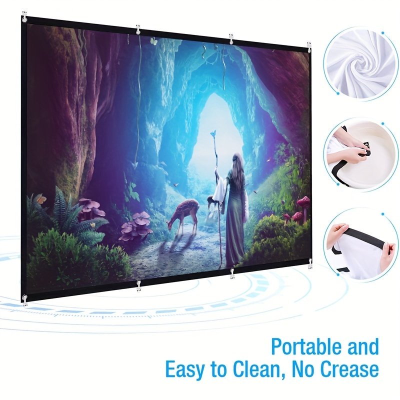Double-sided projection viewing with 4K soft screen, 152.4/182.88/213.36/254.0/304.8/381.0 cm, space saving, easy to clean, projection screen can be ironed for bedrooms, living room movies, large screen fabric - Image 13