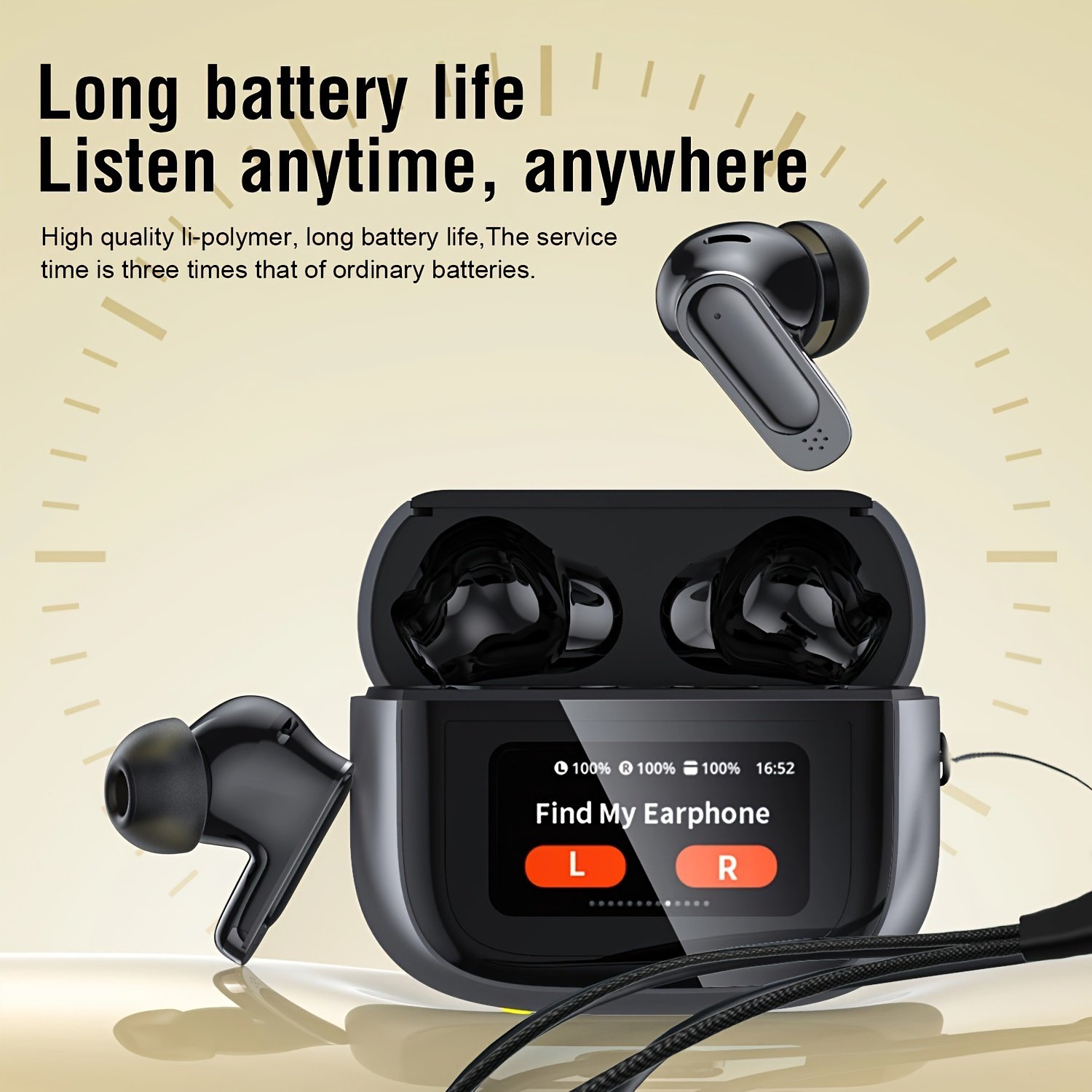 2024 Upgraded Wireless Earbuds, Touch Control Semi-Open-Back In-Ear Headphones, BT5.4 High Fidelity Sound, Non-Waterproof, Compatible with Apple, Huawei, Samsung - 300mAh Lithium Polymer Battery, Type-C Charging, 1-10W Power Range - Image 9