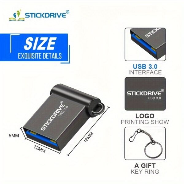 STICKDRIVE MINI USB 3.0 Flash Drive 16GB 32GB 64GB 128GB PENDRIVE Disk Memory For Key Ring - Image 2