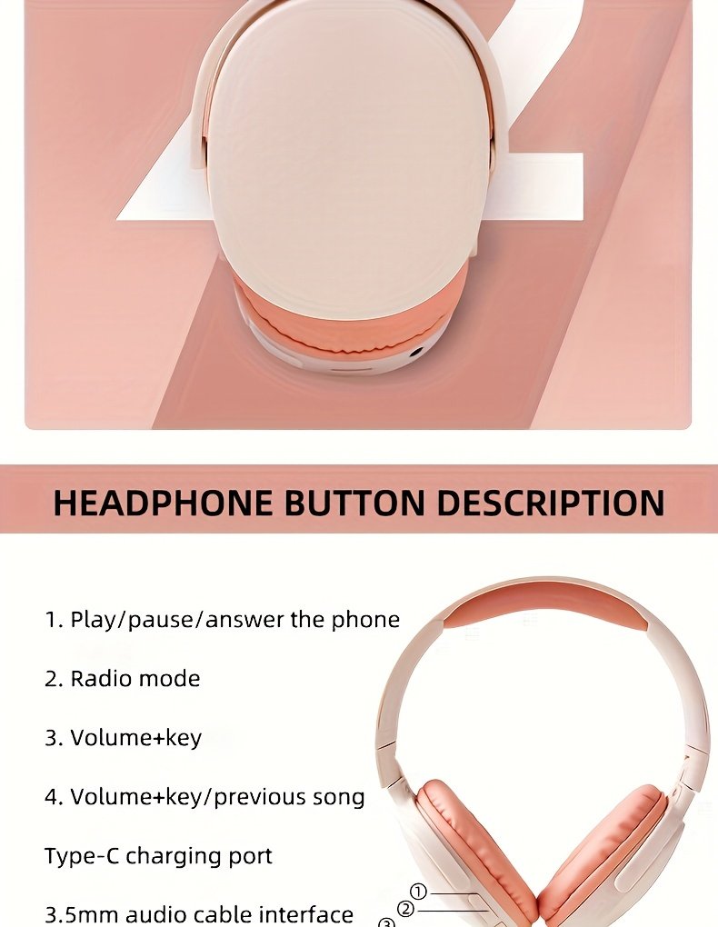 Versatile Wireless Earphones with 3.5mm AUX - Foldable, Comfort-Fit Design for DJs, Tablets, PCs, TVs & Travel | Wireless Connectivity, Volume Control - Image 19