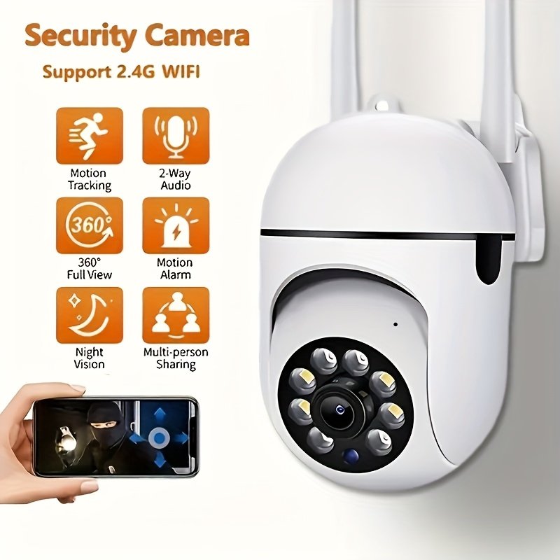 JOOAN 200W Ultra HD Dual-Camera PTZ Outdoor Security Camera - Wireless IP, 1080P FHD with 2.4G WiFi, Dual-Screen Display, Auto-Tracking, Night Vision, Two-Way Audio, Motion Detection, 360° Full View, for Home & Street Safety - Image 2