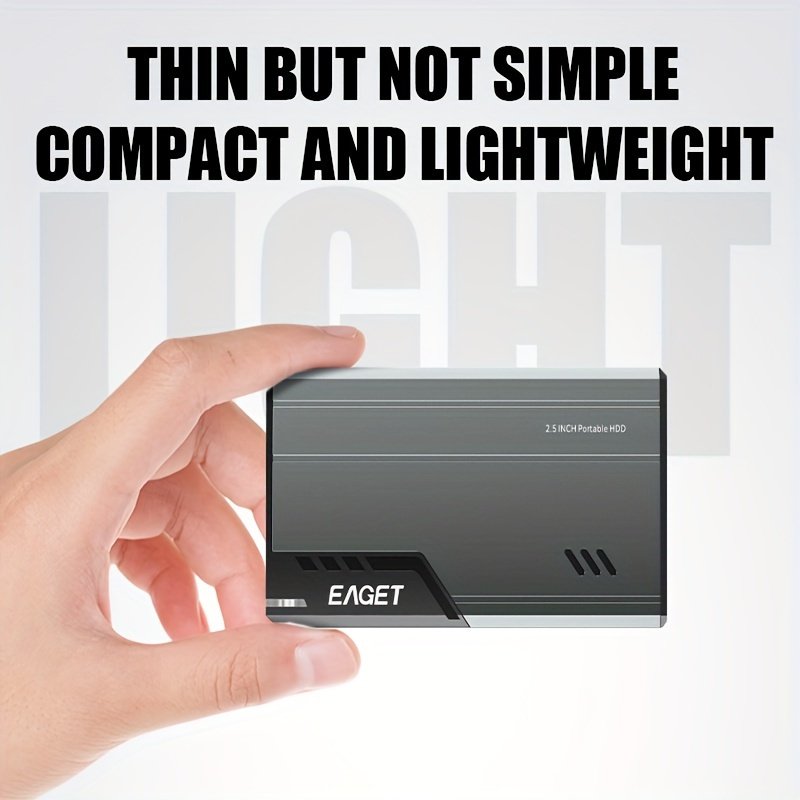 EAGET 6.35cm Portable HDD External Hard Drive, 500GB/1TB, USB 3.0, High-Speed 5Gbps, Metal Texture, Plug and Play for PC, Mac, PS4, Xbox - No Battery Required - Image 8