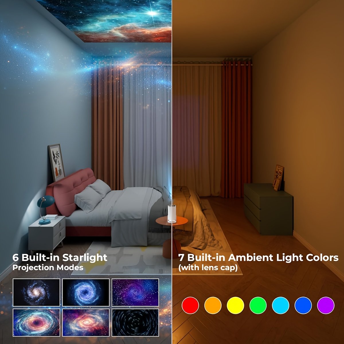 XYA Mini Projector, 1080P HD LCD Display, 4:3 Aspect Ratio, 100-199 Lumens, Table Mount, Remote Control, Auto Keystone, 180° Rotation, 3.3meter Screen, for Laptop/PC/Smartphone, No Battery, C-Plug, White - Image 5
