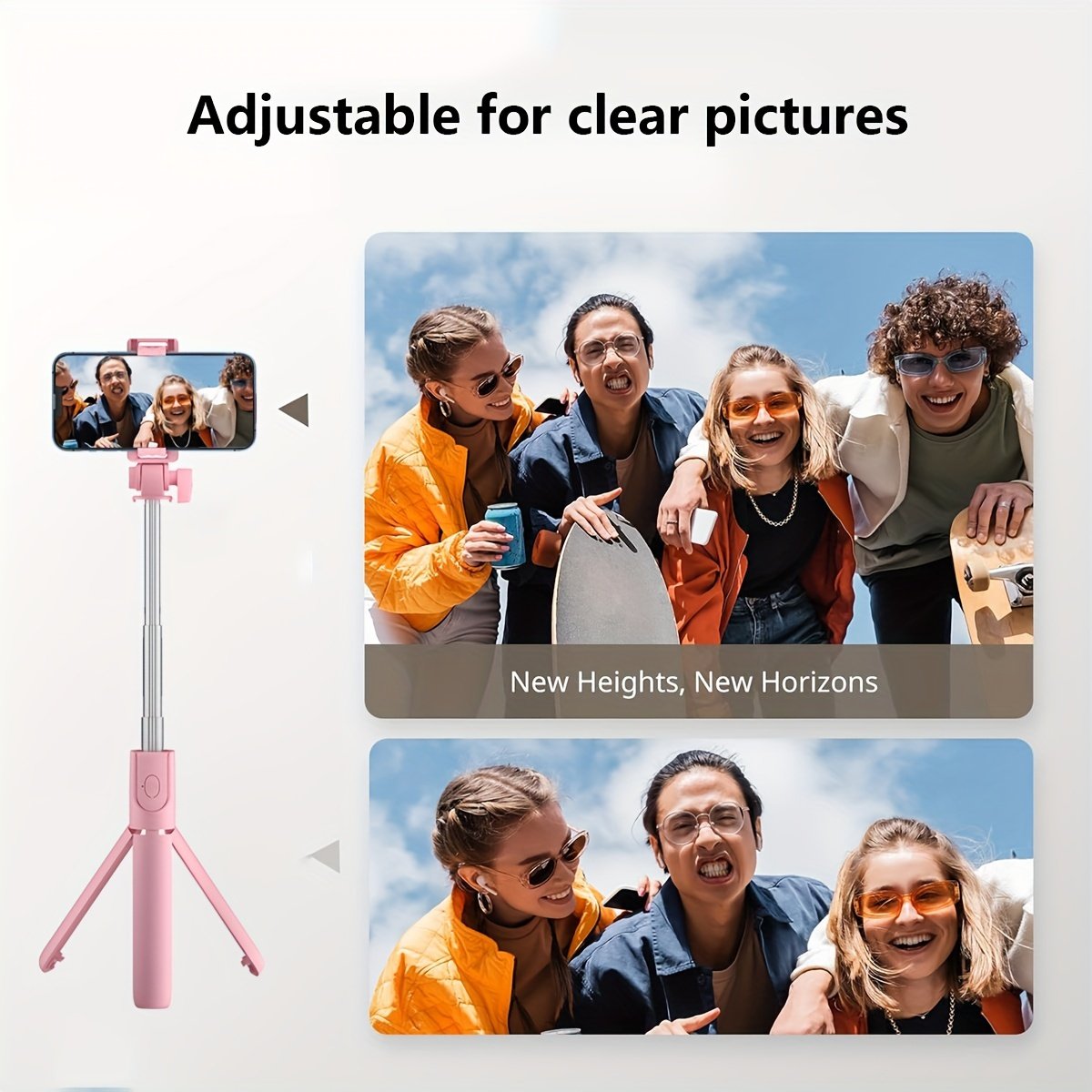 Wireless Selfie Stick Tripod with Remote, Stainless Steel 360 Rotation Anti-Shake Phone Holder, Live Stream Tabletop to Floor Support Stand, Battery Powered for Photo Video Recording - Image 10