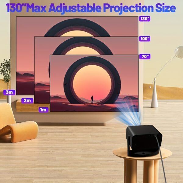 Full HD Smart Projector, Android, 5G WiFi Wireless Movie Projector, Projector Home Theater, Home Theater Projector, Projector Screen, Room Projector Connect to Mobile Phone 5G Sync, Compatible with - Image 9