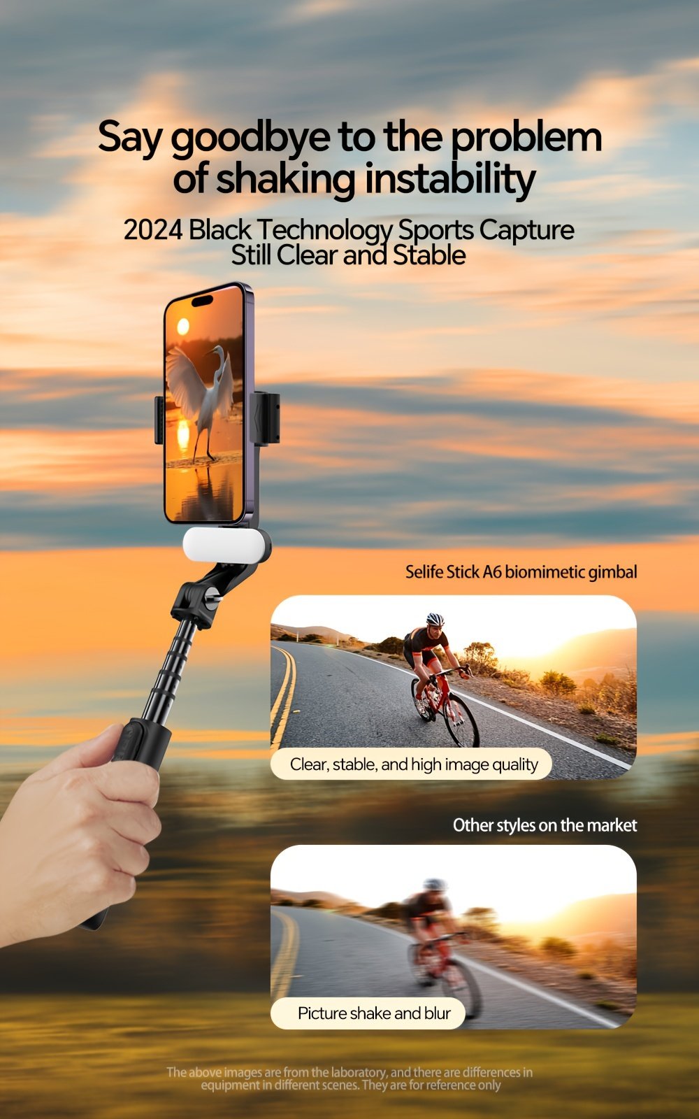 1pc Desiontal A6 1-Axis Handheld Gimbal Stabilizer with Wireless Remote, LED Beauty Light, Tripod Mount, Retractable Folding Selfie Stick for iPhone/Android - USB Charging, ≤36V, 400mAh Lithium Polymer Battery, ABS Material - Image 22