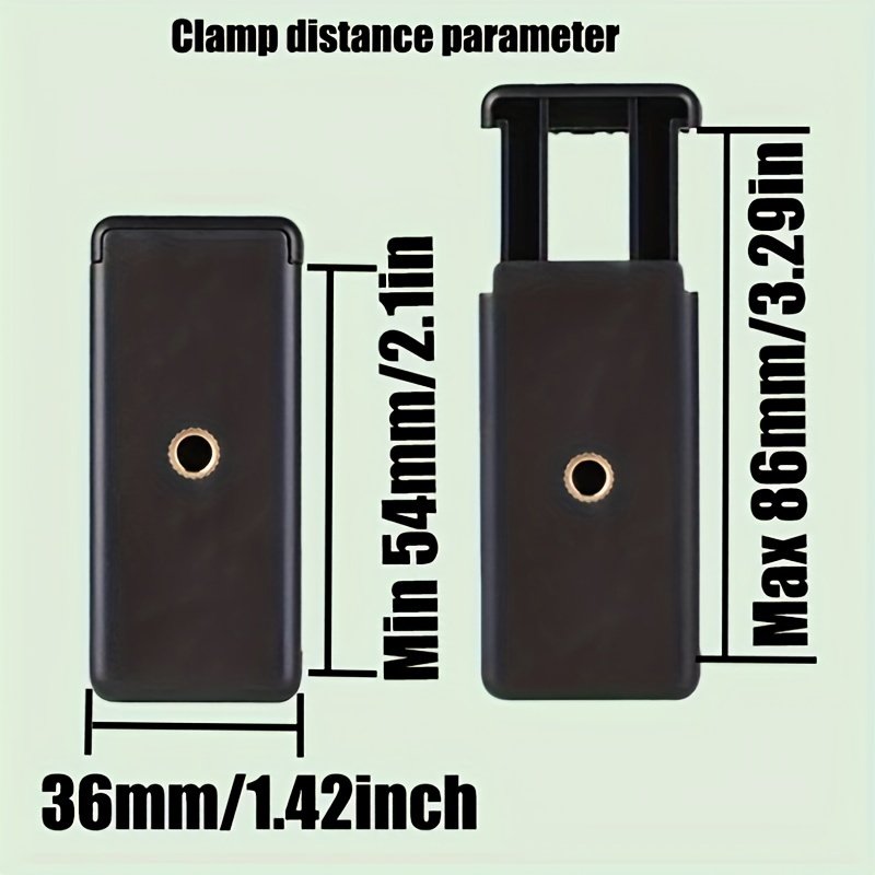 Universal Mobile Phone One Word Clip, Live Broadcast Bracket Tripod Accessories Selfie Stick Mobile Phone Clip, Selfie Stick U-shaped Plastic 6mm 1/4 Inch Mobile Phone Fixed Clip - Image 8