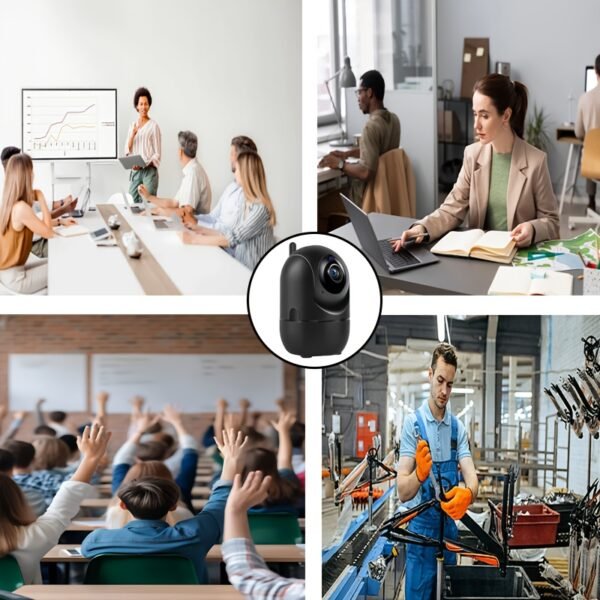 1pc YIIYRY 1080P HD Indoor PTZ Security Camera, WiFi Enabled, Two-Way Audio, App Control, USB Powered, Wall-Mountable, Smart Home Surveillance with Audio Alert - Round ABS Body, Compatible with Smartphones - Image 2