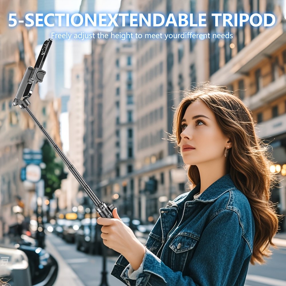 16-inch Extendable Selfie Stick with Wireless Remote, Smartphone Tripod Stand, 360° Rotating, One-Click Expandable, DSLR Style Handle, ABS Waterproof, for iPhone/Samsung/Android, Ideal for Concerts, Travel, Hiking, Live Streaming - Image 8