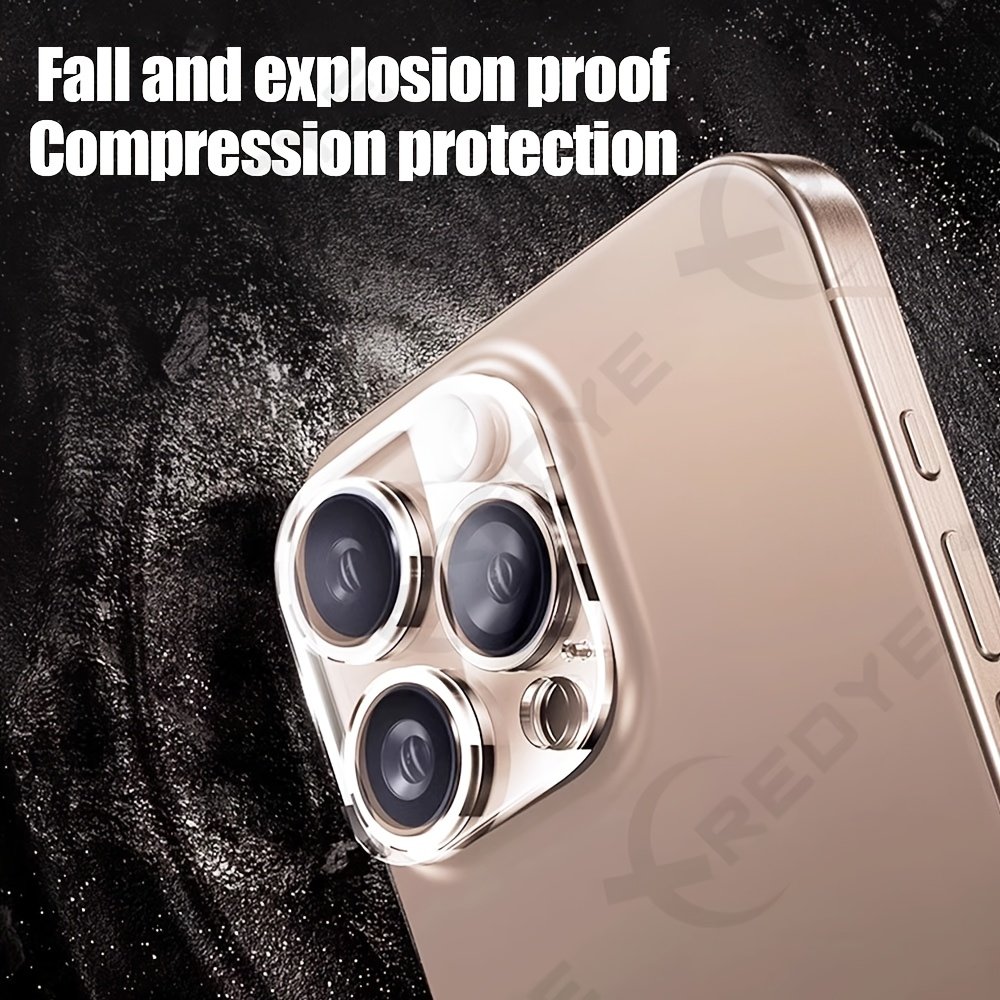 XREDYE 6-Pack Tempered Glass Camera Protector for iPhone 11/12/13/14/15/16 Series, Full Lens Coverage, Glossy Screen Protection Film, Compatible with iPhone 11 Pro/12 Pro/13 Pro/14 Pro/15 Pro/16 Pro Models - Image 6