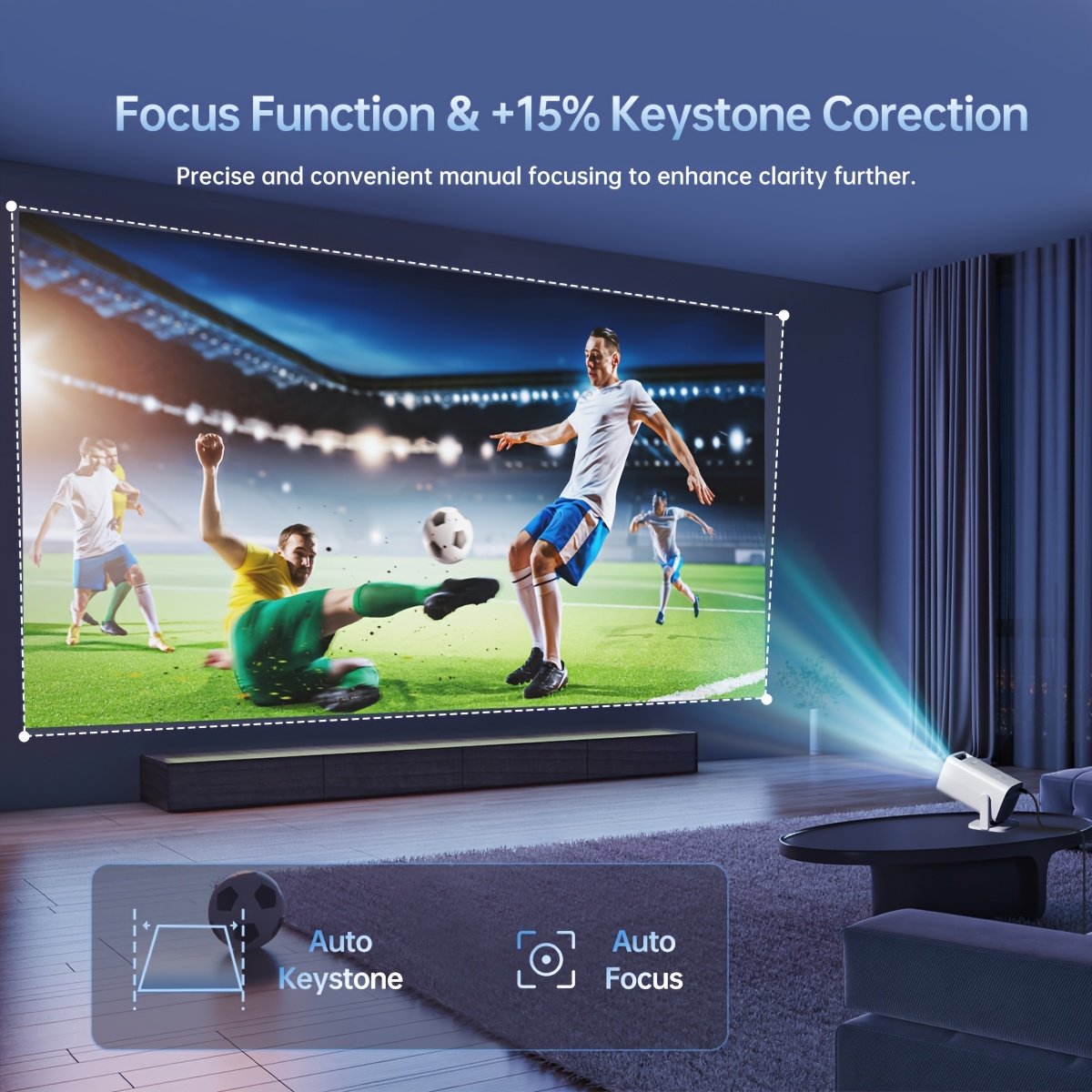 1080p Mini Projector, 180 Degree Rotation, Remote Control, Easy To Carry, Suitable For Indoor And Outdoor Viewing Anytime, Anywhere, With Long Battery Life, Meeting Various Needs, Compatible With TV/Smartphone/Computer, Making It An Ideal Gift For Family - Image 7