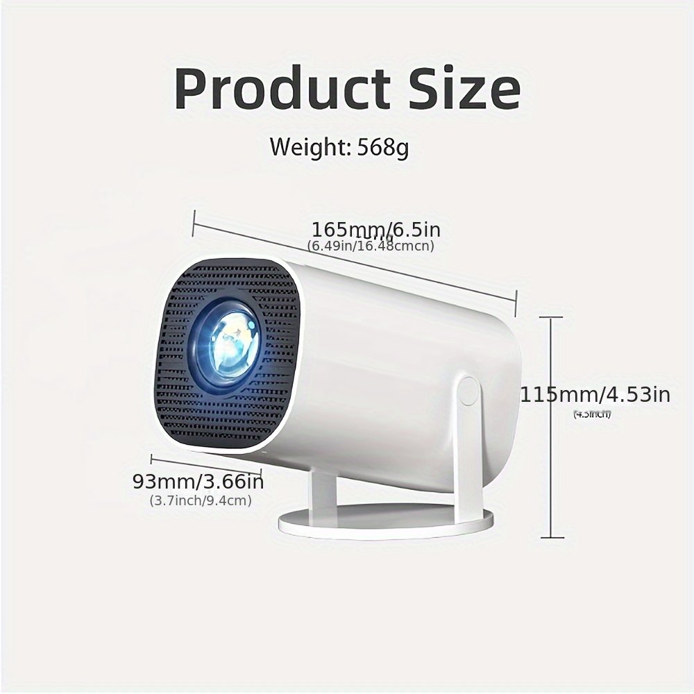 YLEEGS Mini Projector, 250 ANSI Lumens, 4K Support, Android 12, Table Mount, 3D Ready, LCD Display, USB/Wi-Fi 6/5.0 Connectivity, 16:9 Aspect Ratio, 1280x720 Native Resolution, Tabletop Cinema Projector with Remote Control, European Standard Plug - Image 4