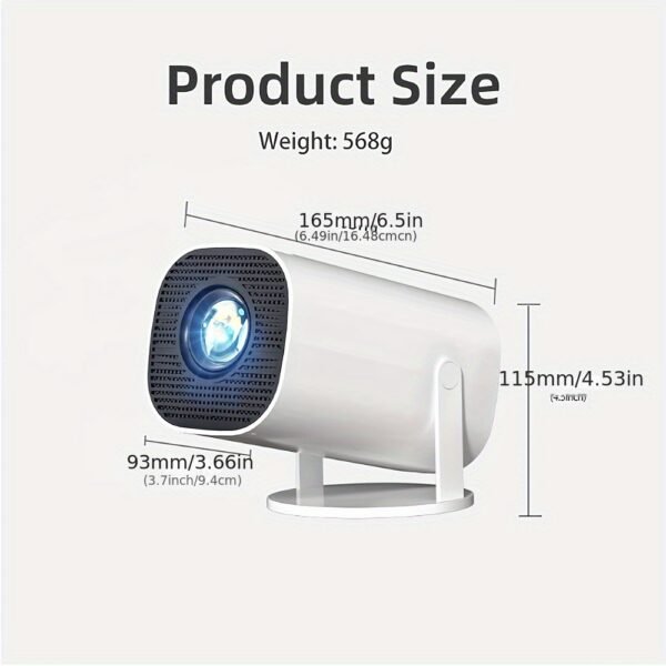 YLEEGS Mini Projector, 250 ANSI Lumens, 4K Support, Android 12, Table Mount, 3D Ready, LCD Display, USB/Wi-Fi 6/5.0 Connectivity, 16:9 Aspect Ratio, 1280x720 Native Resolution, Tabletop Cinema Projector with Remote Control, European Standard Plug - Image 4