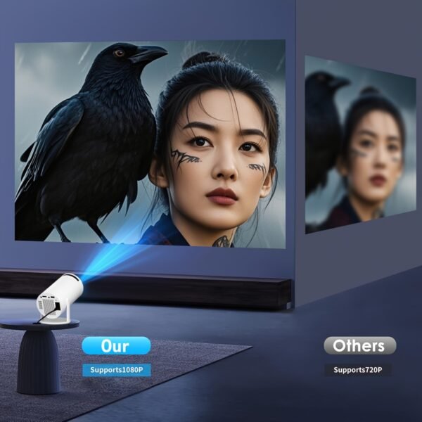 Portable Hd720P LCD Projector, Android 12, 16:9 Aspect Ratio, 100-199 Lumens, 3D-Ready, with USB Power, Remote Control, for Both Home Entertainment And Office Use, No Battery Required - Image 7