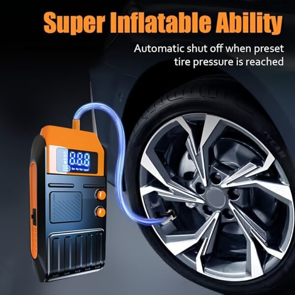 Portable Cordless Car Battery Jump Starter with Tire Inflator, Air Compressor, LED Display, Flashlight, Power Bank, Rechargeable 8800mAh USB Battery, Emergency Starter Kit for Vehicles - Image 13