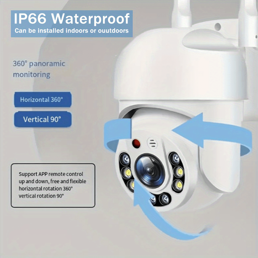 Teruhal Outdoor WiFi Security Camera - Waterproof, Auto-Tracking with 360° Panoramic View, Full Color Day & Night, Human Motion Detection, Two-Way Audio, USB Powered - Image 16