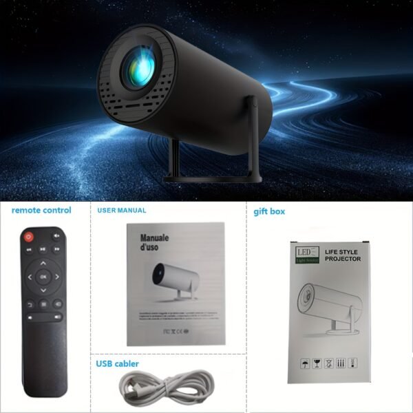 Portable Mini Projector HY300 with Wi-Fi, USB Powered, HDTV Support, 180° Adjustable Projection Angle, Built-in Speaker for Gaming, Camping, and Office Use, Wireless Home Cinema, Outdoor - Image 6