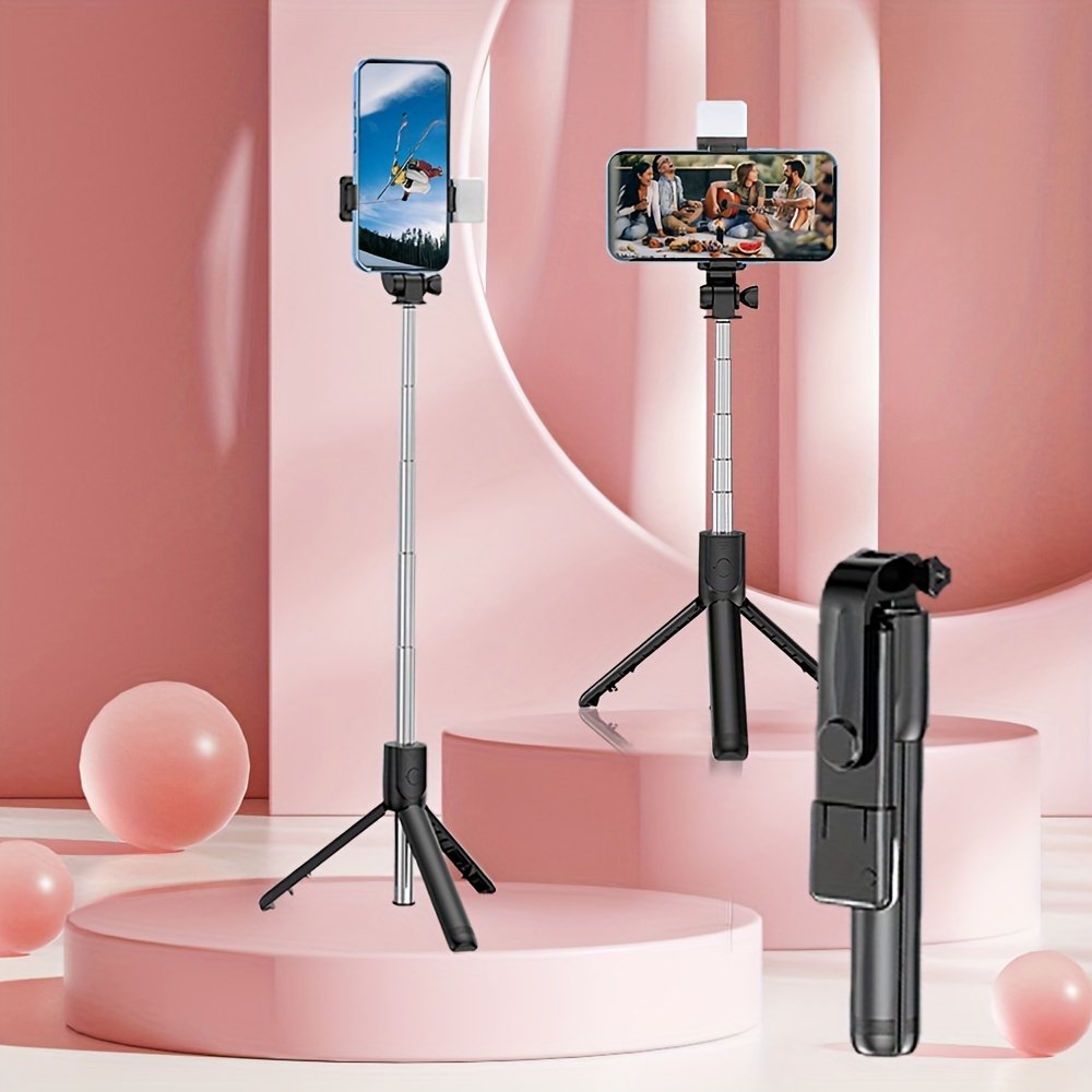 Portable Selfie Stick with LED Fill Light & Remote - Rechargeable Battery, USB Powered, Wireless Enabled for Easy Photography and Video Recording, Selfie Stick for Phone - Image 6