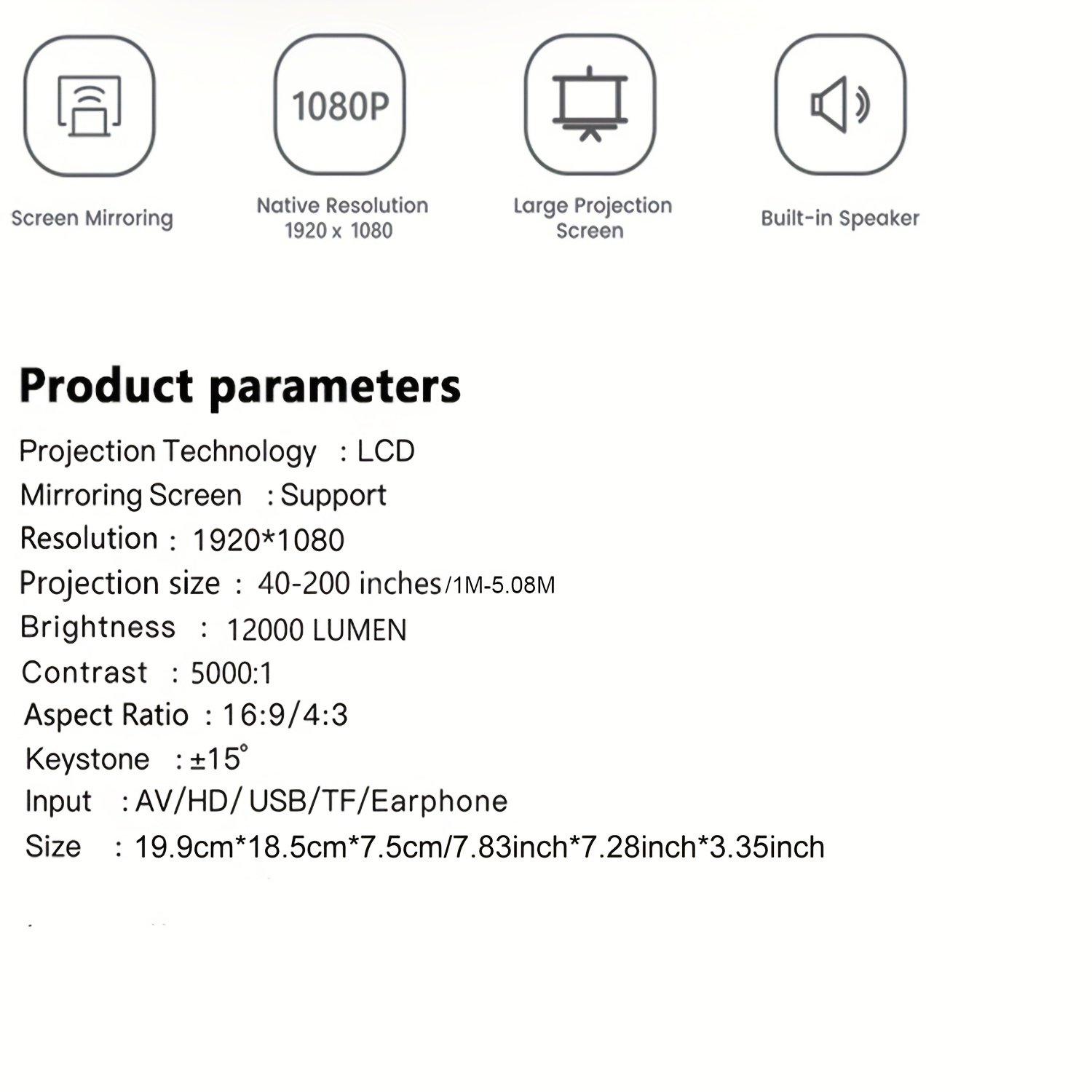 4K Projector with WiFi Portable Native 1080P Projector Outdoor Movie Projectors for Home Cinema Mini Projector Compatible with HDTV, USB, AV, Fire Stick, PS5, Projector for Smartphone Office Electronics Projector - Image 19