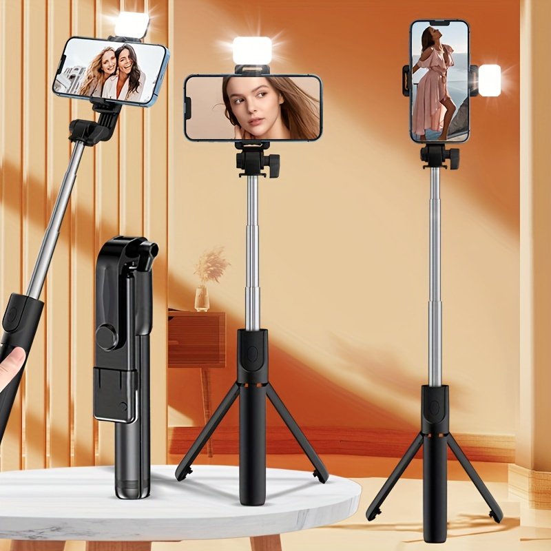 Selfie Stick with Tripod Stand, Portable Wireless Remote Control, 36V Battery Operated, Mini Size for Travel, Essential for Mobile Photography and Videography - Image 5