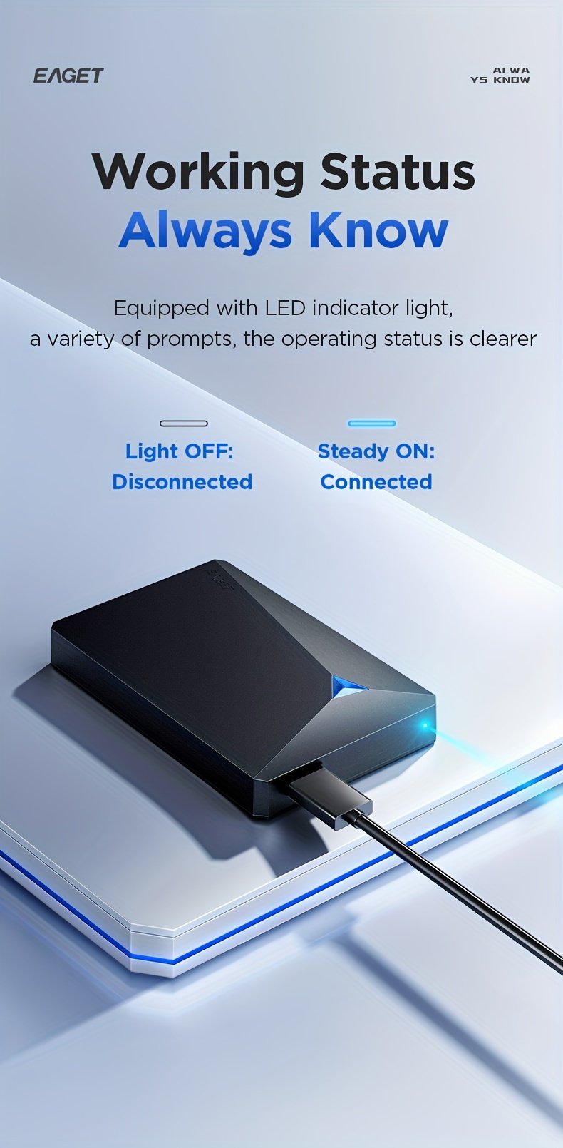 1pc EAGET Portable External Hard Drive - 6.35cm Mechanical HDD with USB 3.0, NTFS File System, Plug and Play Design for PC, Mac, Laptop, PS4, Xbox One - 250GB/320GB/500GB Options - Image 16
