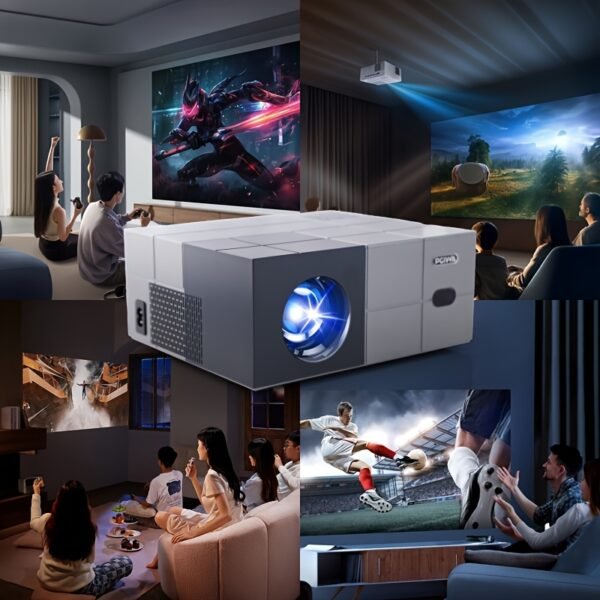 PGIVDA 4K Android Smart Projector, Apps Installable, Full HD 1080P 500 ANSI Lumens, Motorized Focus, One-Click Focus, Same Screen, Wireless, Compatible with HDTV, PS5, Laptop, Desktop - Image 5