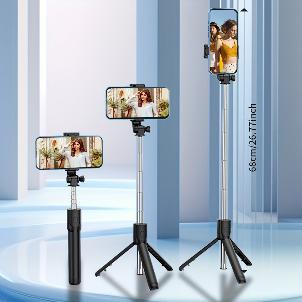 Selfie Pole Shooting Mobile Phone Holder, Floor-standing Tripod Selfie God, Travel Convenient 360-degree Rotation, Live Broadcast Camera Outdoor Handheld Anti-shake Panoramic Camera - Image 4