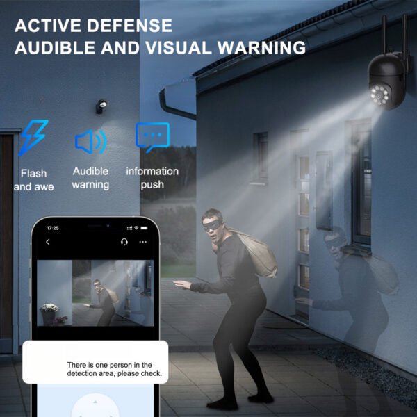 1pc WJG 1080P HD Outdoor Security Camera - Rotatable, Night Vision, Motion Detection, Two-Way Audio, WiFi & 5G Dual-Band, Panoramic 360° Viewing Angle, USB Powered for Home, Office, Store Surveillance, Security Cameras for Home - Image 8