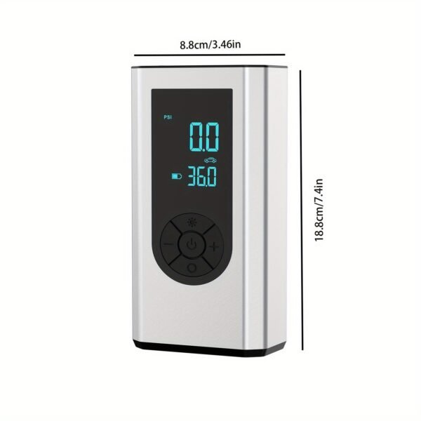 Portable Wireless Car Battery Emergency Starter Inflator Pump, Auto Tire Inflator Pump, Portable Car Emergency Start Battery Power, Tire Inflator Pump, Air Compressor, LED Display, Large Capacity Storage With Emergency Flashlight - Image 4
