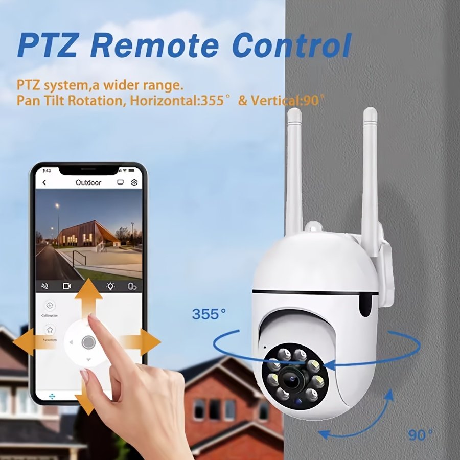 OIMLYO 1080P HD WiFi Security Camera with Full-Color Night Vision, Two-Way Audio, Motion Tracking - Indoor/Outdoor Wireless Cam with Pan/Tilt/Zoom, Remote Viewing via Smartphone, No Battery Needed, Wireless Outdoor Security Camera - Image 5
