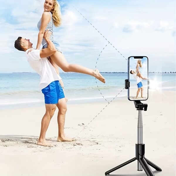 Wireless Selfie Stick Tripod with Integrated Light and Remote Control, 360 Degree Rotating, ABS Material, Rechargeable Lithium Polymer Battery, with USB Charging, for Video and Photography, ≤36V Portable Smartphone Stand - Image 5