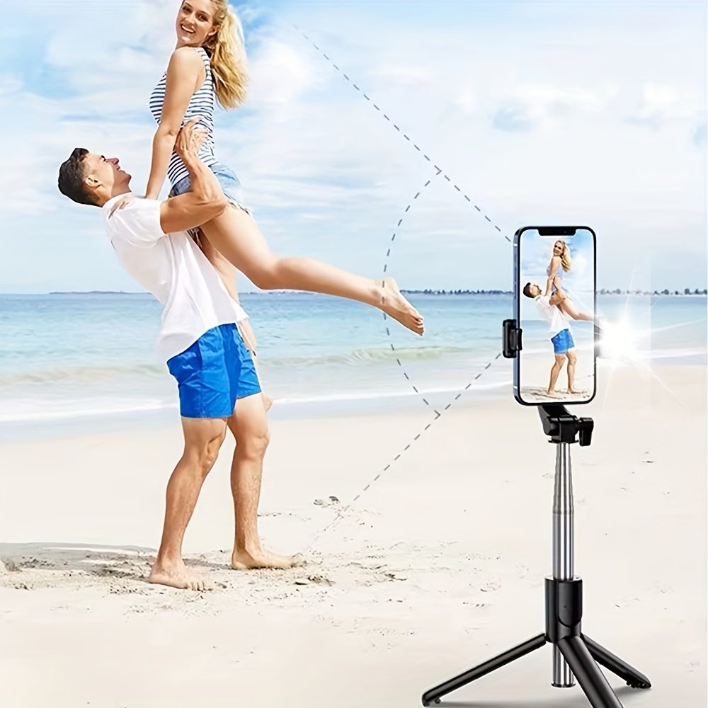Wireless Selfie Stick Tripod with Integrated Light and Remote Control, 360 Degree Rotating, ABS Material, Rechargeable Lithium Polymer Battery, with USB Charging, for Video and Photography, ≤36V Portable Smartphone Stand - Image 5