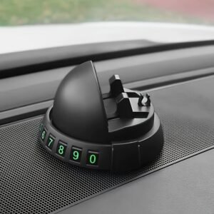 1pc Multifunctional Car Dashboard Phone Holder, ABS Material, 360° Rotatable, Waterproof, Auto-Compatible, with Parking Number Plate for Car