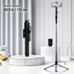 172.72cm Selfie Stick Tripod with Wireless Wireless with Remote Shutter for Android IOS Cell Mobile Phone Gimbal Stabilizer, Travel Tripod Phone holder Compatible with iPhone/Android/GoPro