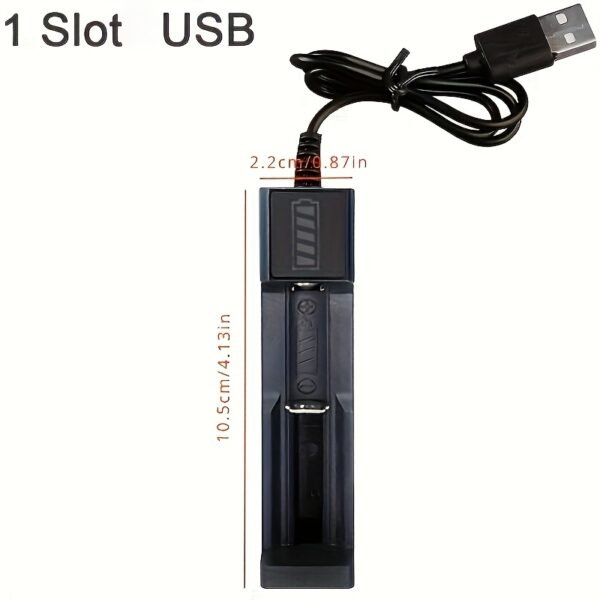 Portable USB Battery Charger with LED Indicator, Single and Dual Slot Charging, ≤36V Operating Voltage - USB Powered (Battery Not Included), Power Supply - Image 3