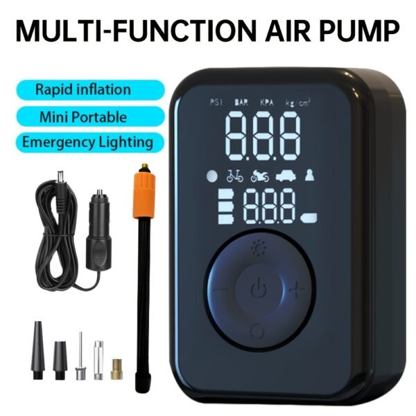Portable Wireless Car Battery Jump Starter, Tire Inflator, Air Compressor Easily Inflates Tires, LED Display, with Flashlight And Power Bank, High-Capacity Battery. - Image 5