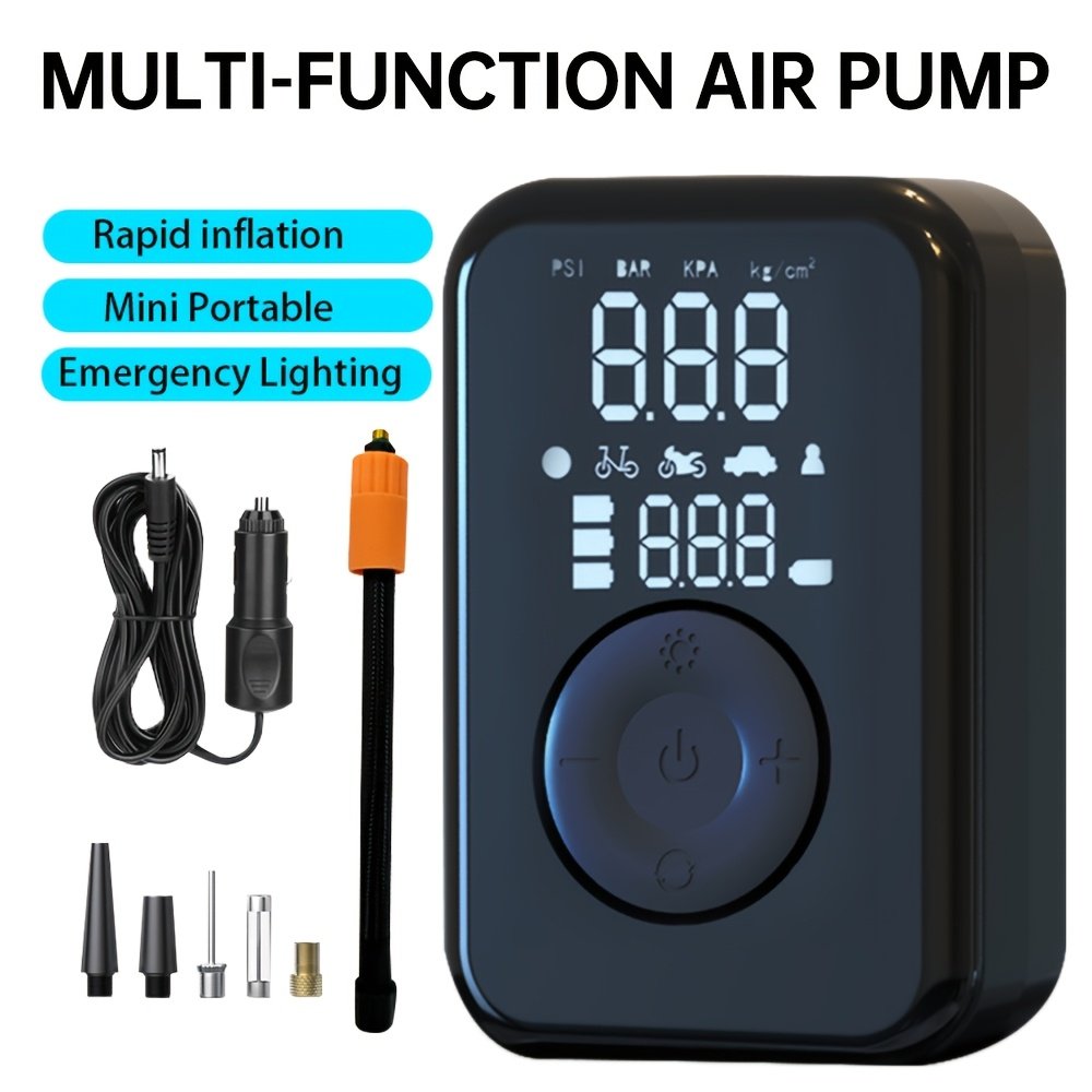Portable Wireless Car Battery Jump Starter, Tire Inflator, Air Compressor Easily Inflates Tires, LED Display, with Flashlight And Power Bank, High-Capacity Battery. - Image 5