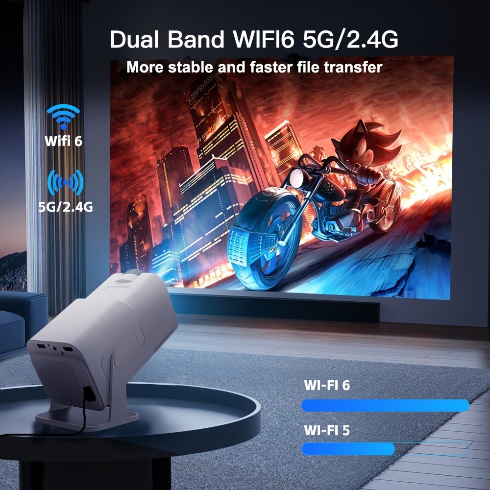 1pc HY320 Smart Mini Projector, 1080P Full HD LCD Display, 4K Decoding, 180° Adjustable Stand, Auto Keystone, Wireless & Wired Connection, Android 11, 110V/220V, Internet-Ready, No Battery, European Plug - Image 7