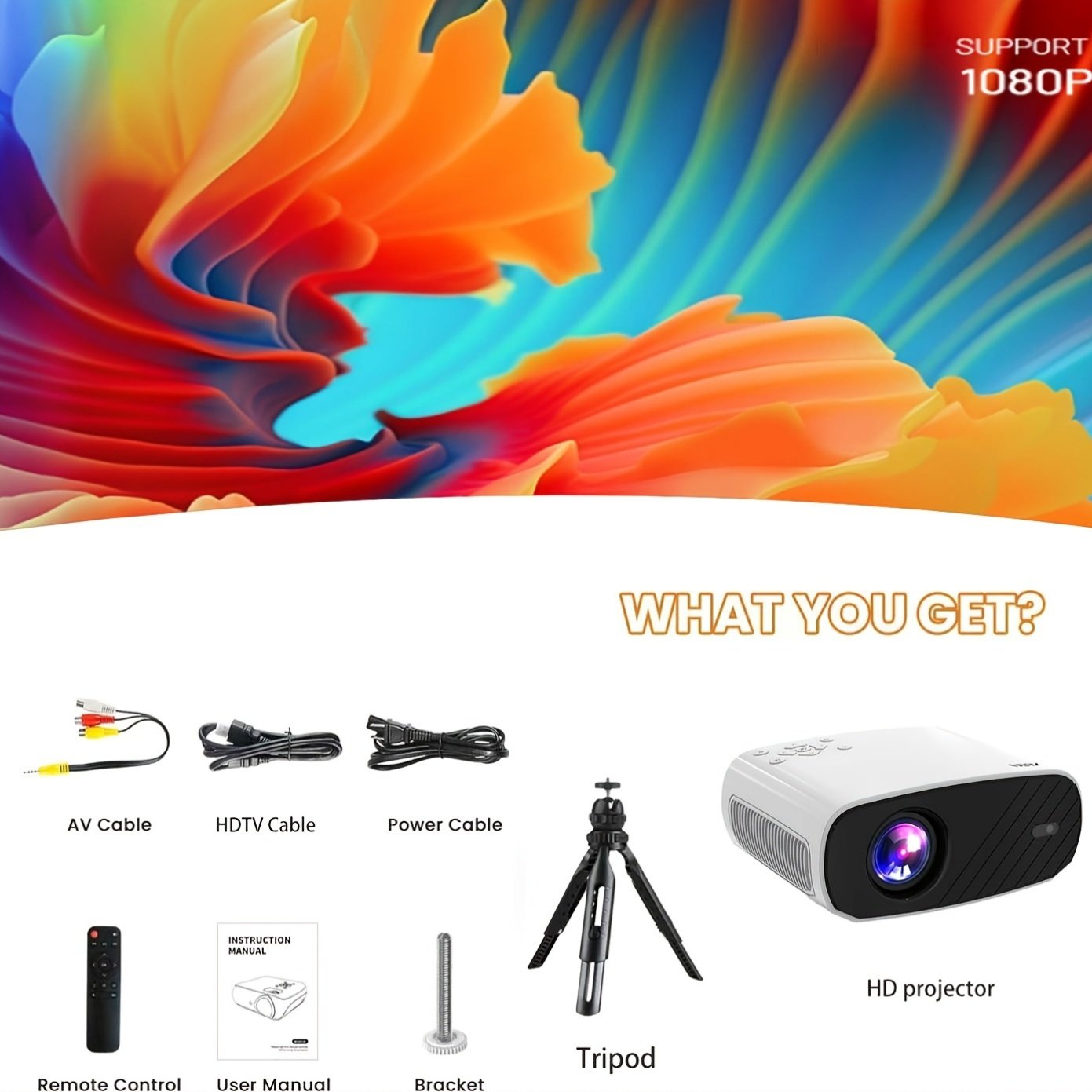VEXY Android Projector with WIFI Full HD 500 ANSI lumens Home Theater Bedroom Living Room Portable Smart Projector Compatible with HDTV, USB, AV, Fire Stick, PS5, DVD, Laptop, Desktop - Image 11