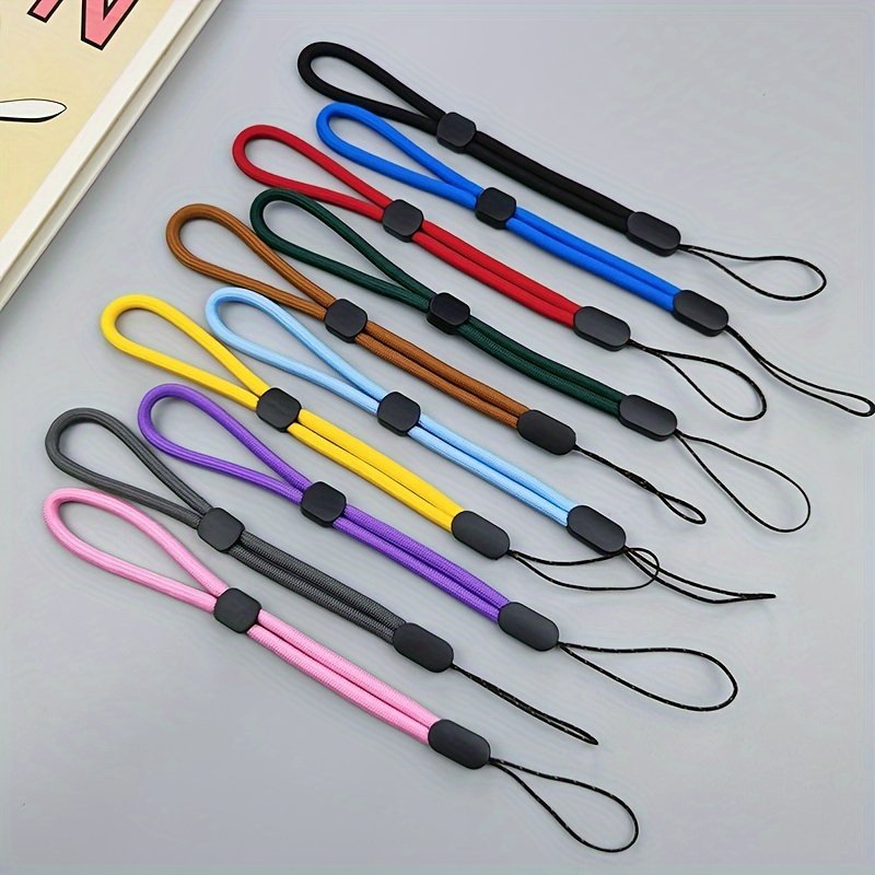 Solid Color Short Mobile Phone Lanyard, Adjustable Lanyard, Water Cup, Flashlight Pendant, Accessories, Thick Wrist Rope, Anti-lost Lanyard - Image 3